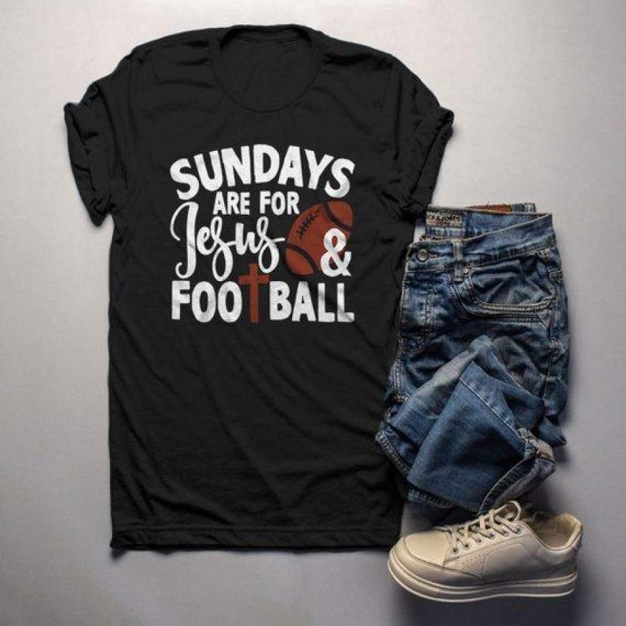 Men’s Football T Shirt Sundays Are For Tshirt Football Jesus Shirts Vintage Graphic Tee