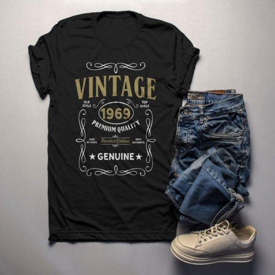 Men’s Vintage 1969 50th Birthday T-Shirt Classic Fifty Shirt Gift Idea 50th Birthday Shirts Vintage Tee Vintage Shirt