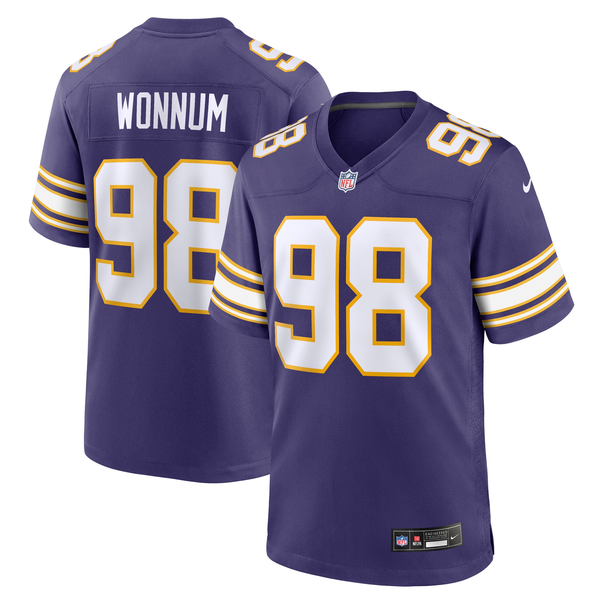 Men’s Minnesota Vikings D.J. Wonnum Purple Classic Player Game Jersey