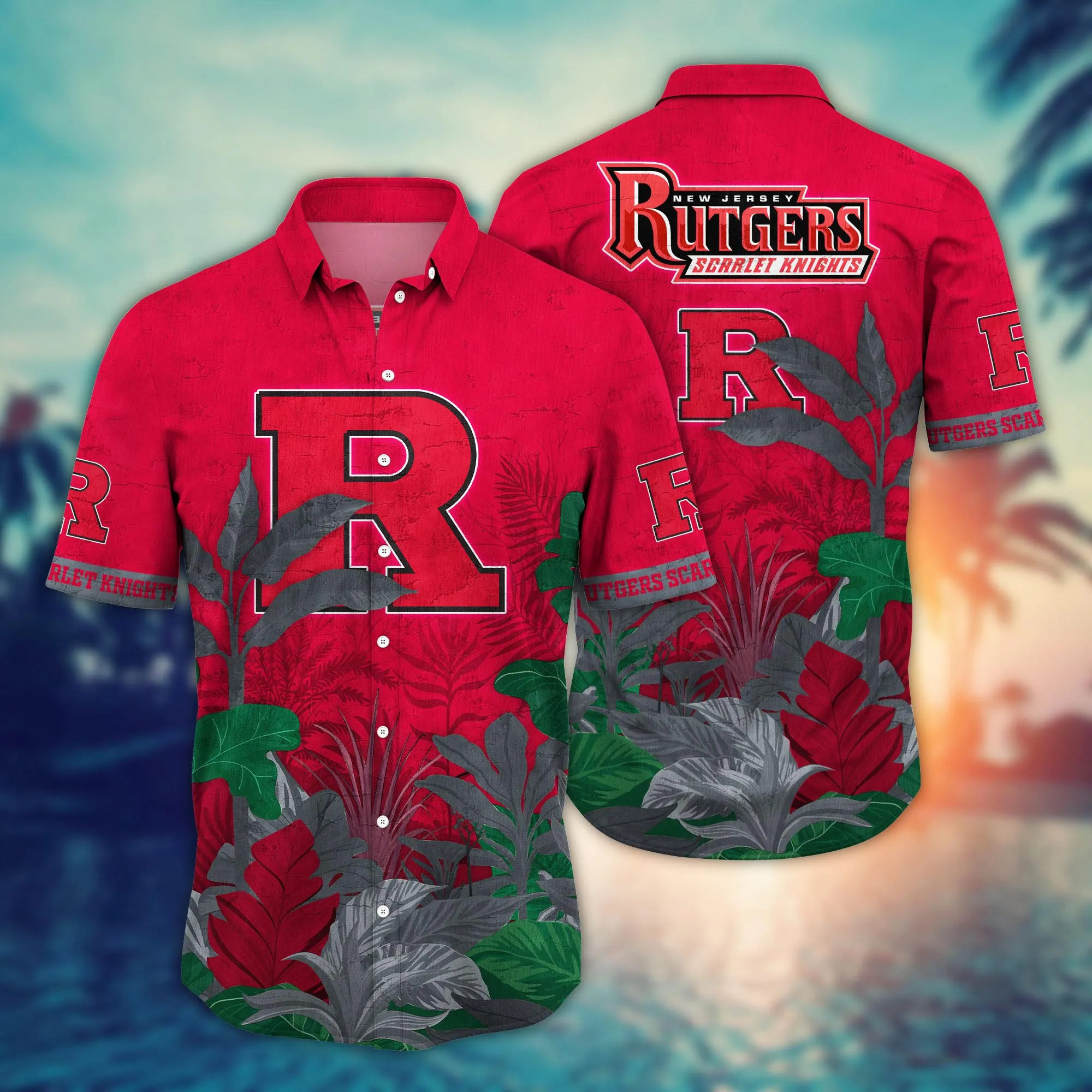 Rutgers Scarlet Knights NCCA Hawaiian Shirt Beach Days Aloha Shirt