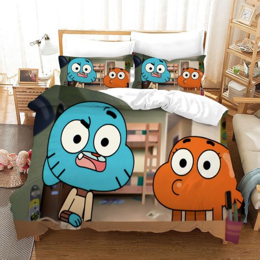 The Amazing World Of Gumball 8 Duvet Cover Pillowcase Home Decor 3D Bedding Set