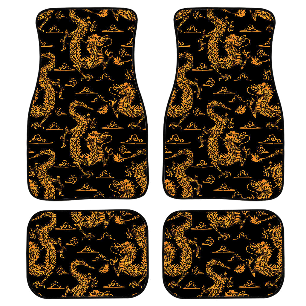 Eastern Dragon Pattern Print Front And Back Car Floor Mats, Front Car Mat