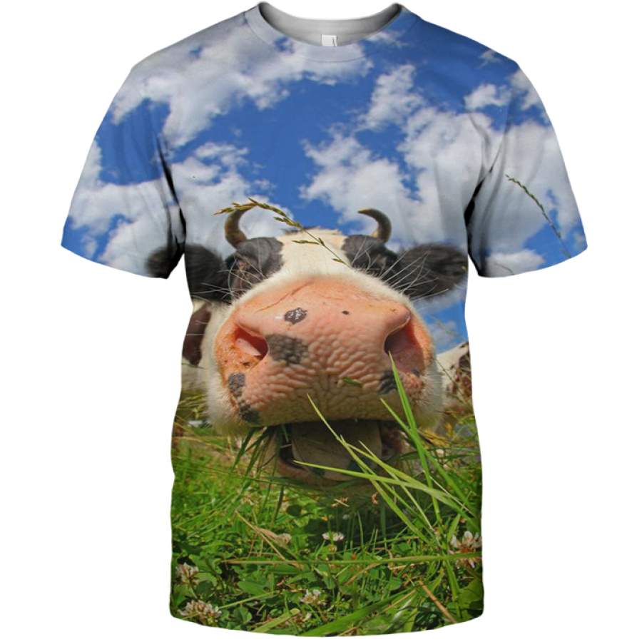 3D All Over Print Lovely Cow Face Shirt