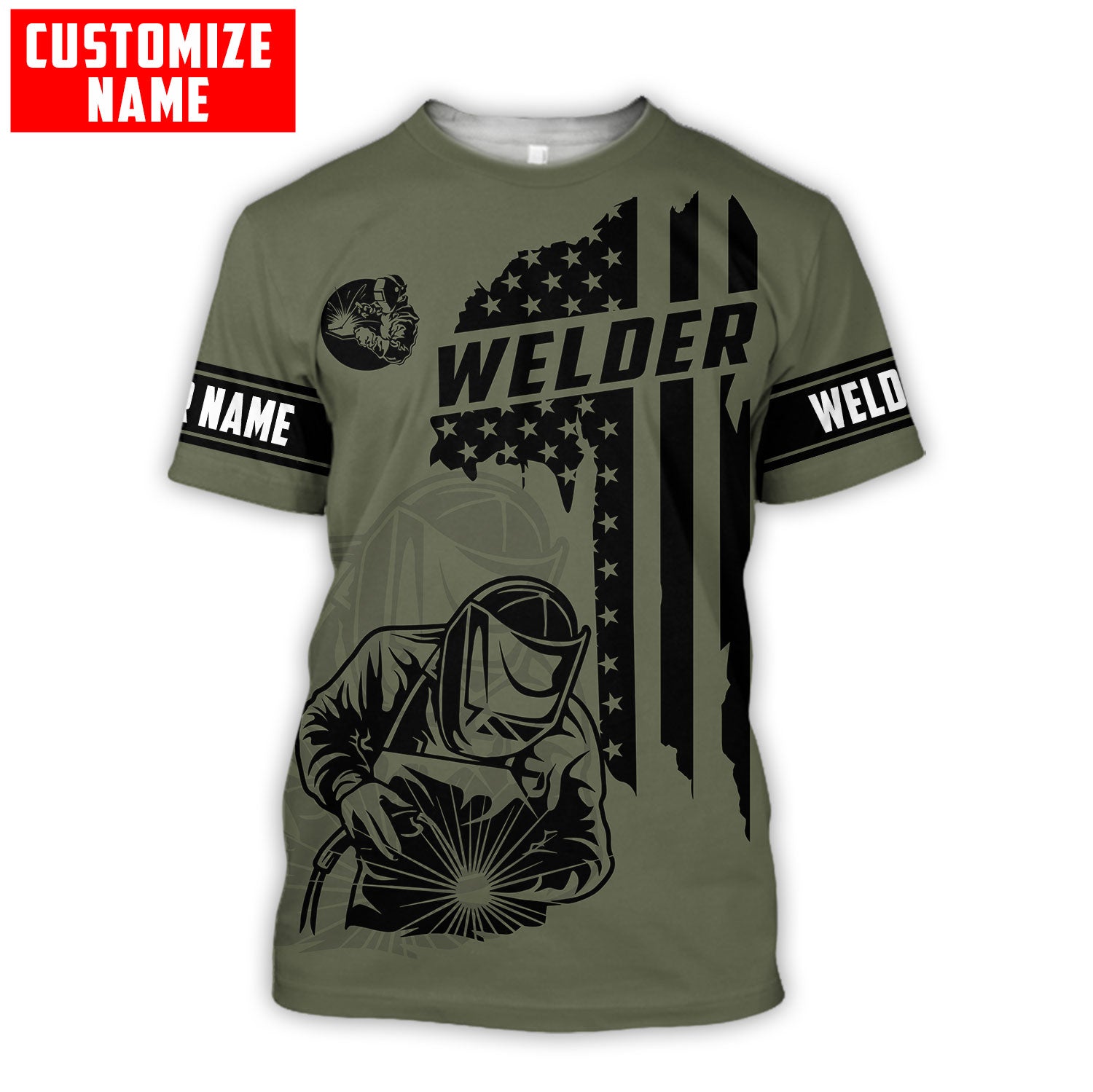 Personalized Welder Welding Shirts American Flag, American Welder, Flag Shirt