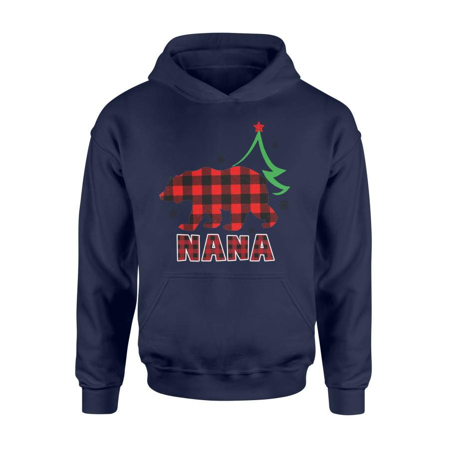 Family Christmas Matching Buffalo Plaid Nana Bear T-shirt – Standard Hoodie