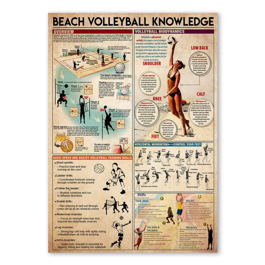 Beach VolleyBall Knowledge Special Custom Design Poster  Gift