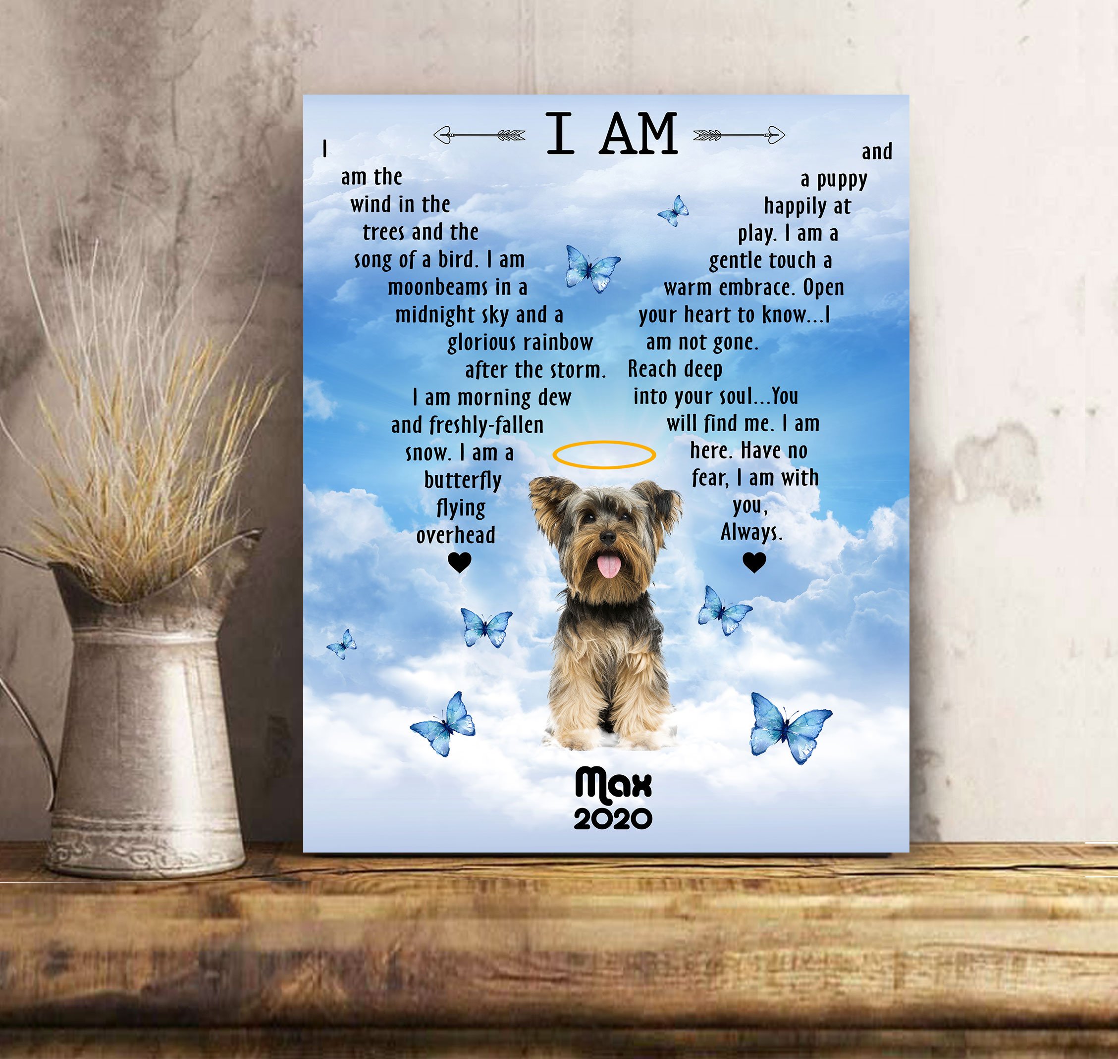 Custom Personalized Name Canvas Prints Painting Wall Art Gift Idea For Friend, Family, Dog Lovers, Dog Owners – A Happy Puppy D2701 – Personalizedwitch