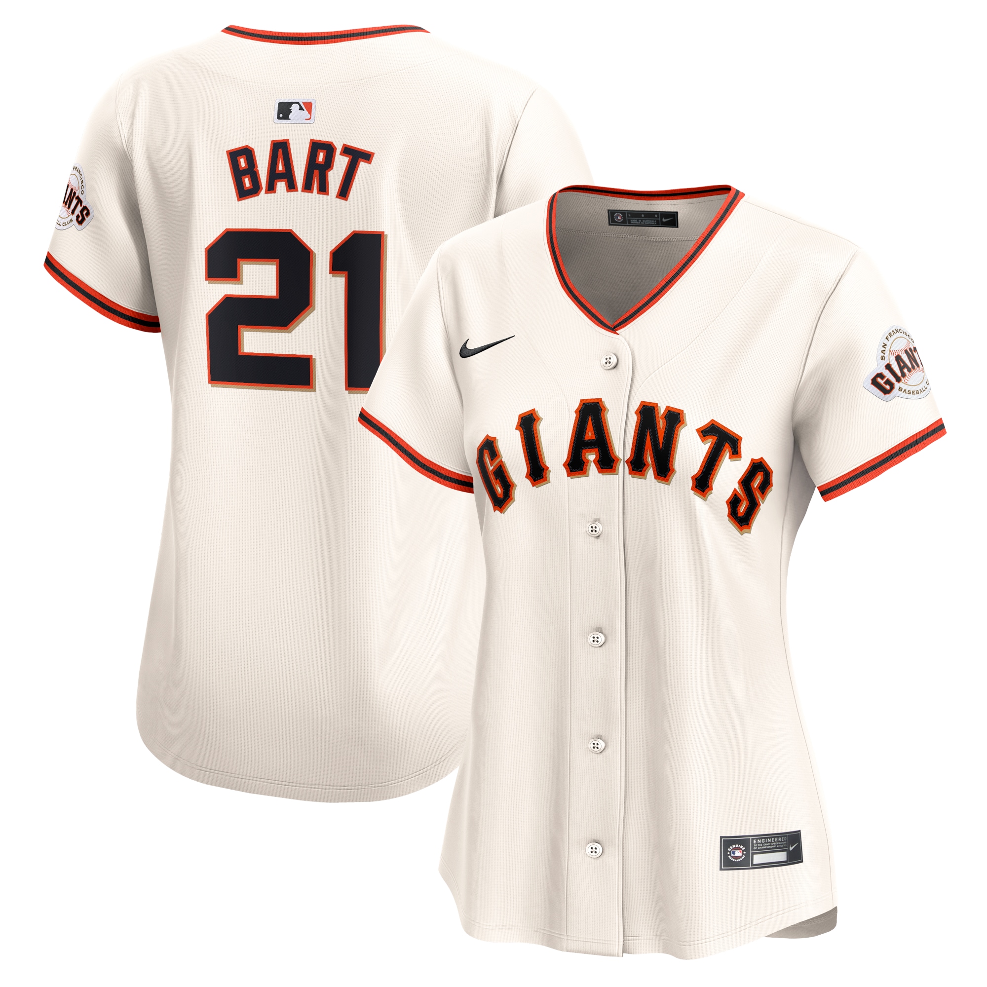 Joey Bart San Francisco Giants Women's Home Limited Player Jersey – Cream