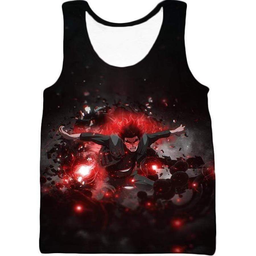 Boruto Powerful Ninja Might Guy Evening Elephant Anime Black Tank Top