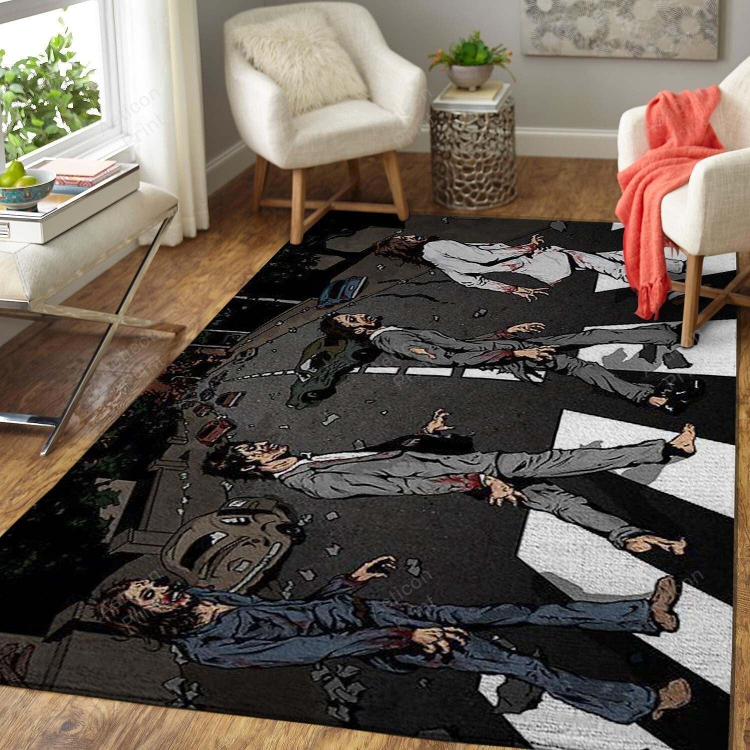 Abbey Road Horror Area Rug Carpet Vintage Home Decor Gift Idea Carpet English Rock Band Area Rug Carpet Vintage Home Decor Gift Idea Carpet Halloween Area Rug Carpet Vintage Home Decor Gift Idea Carpet