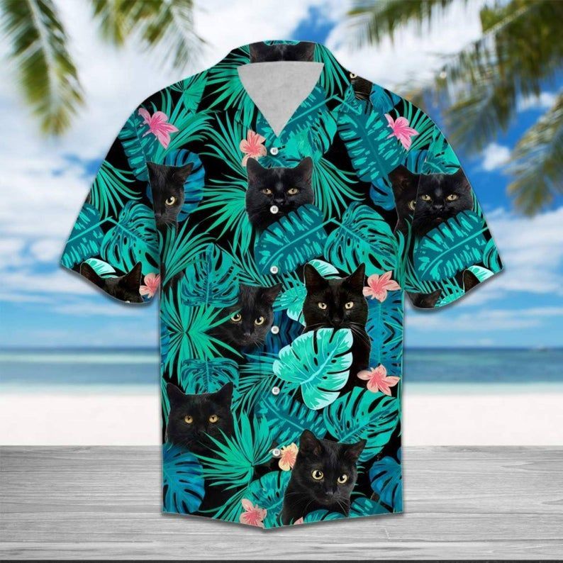 Black Cat Hawaiian Beach Gift Under 30 Ha57462