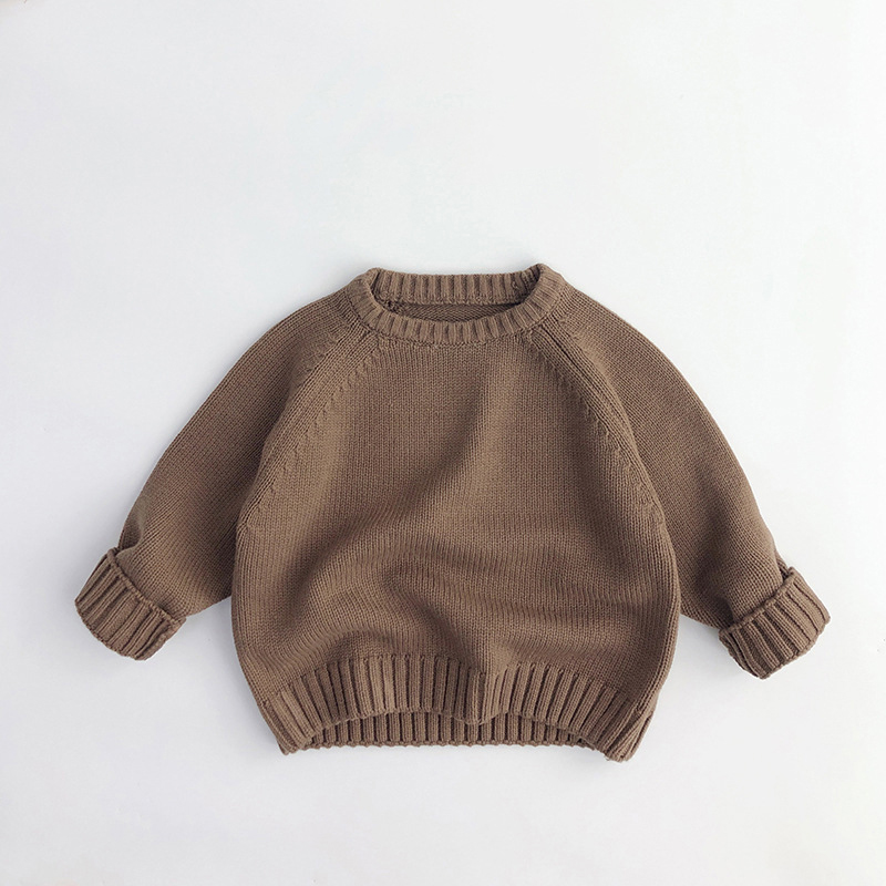 Winter Kids Sweaters Boys Knit Pullover Solid Girls Thick Sweater Kids Knit Wear alx