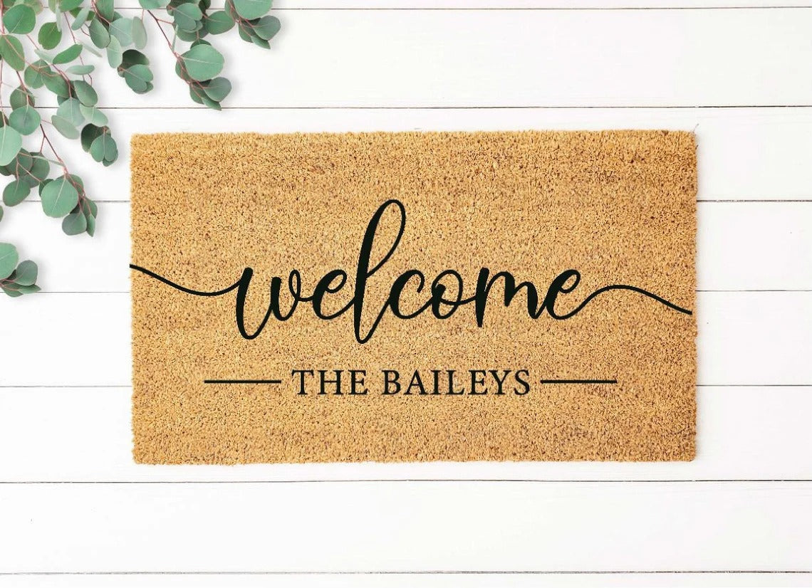 Personalized Doormat With Name, Monogram Rug, Housewarming Gift, Closing Gift