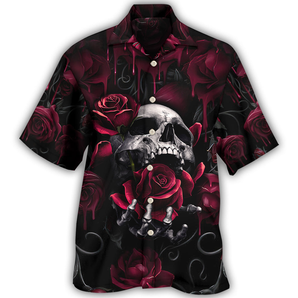 Skull Rose Blood Dark Screaming Hawaii Shirt Ha65628