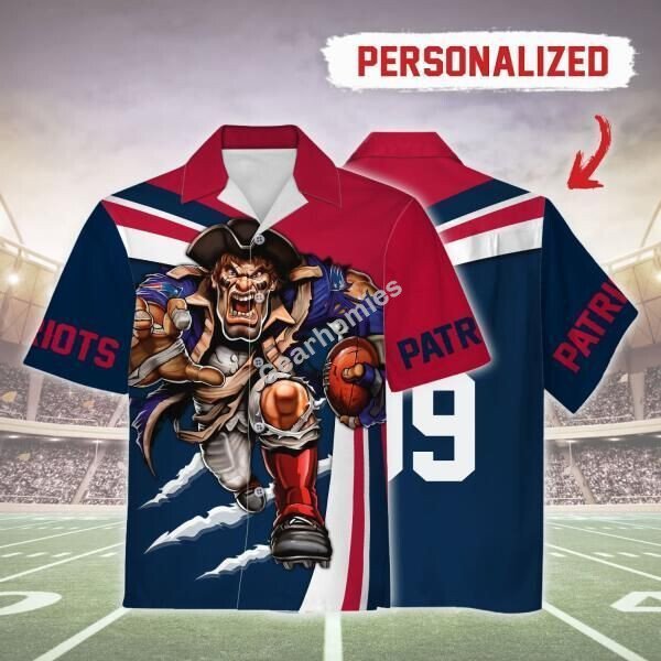 Gearhomies Personalized Unisex Hawaiian Shirt New England Patriots Football Team 3D Apparel