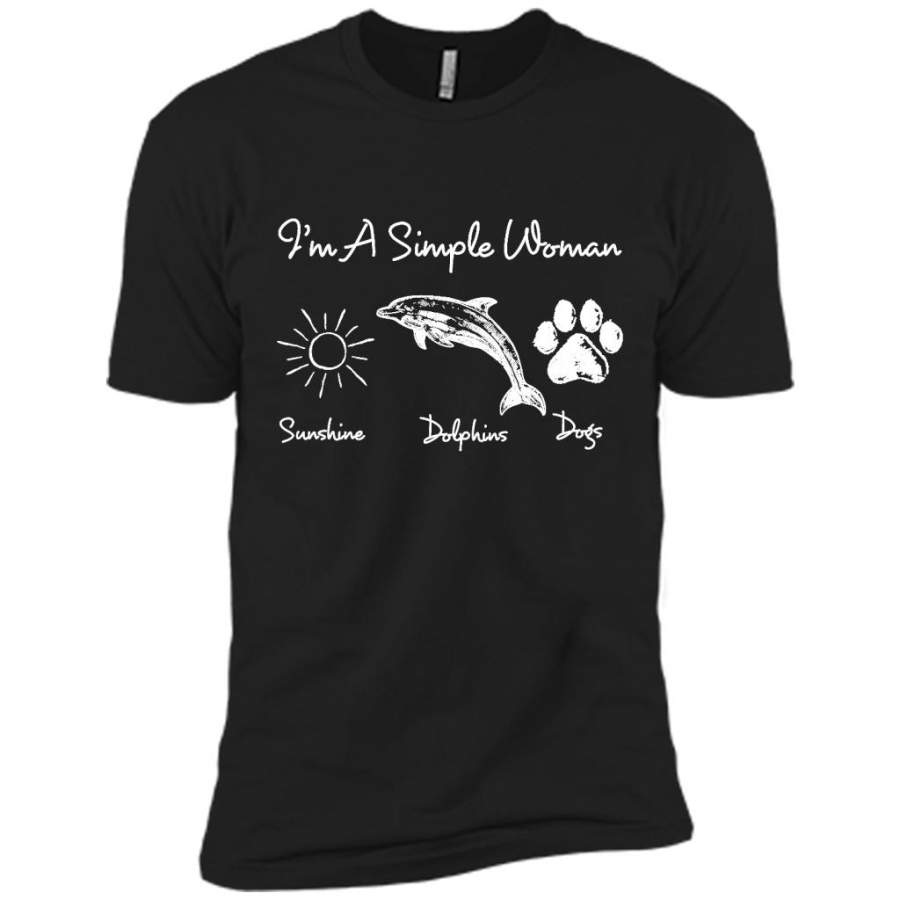 I’m A Simple Who Loves Woman Sunshine Dolphins Dogs – Canvas Unisex USA Shirt