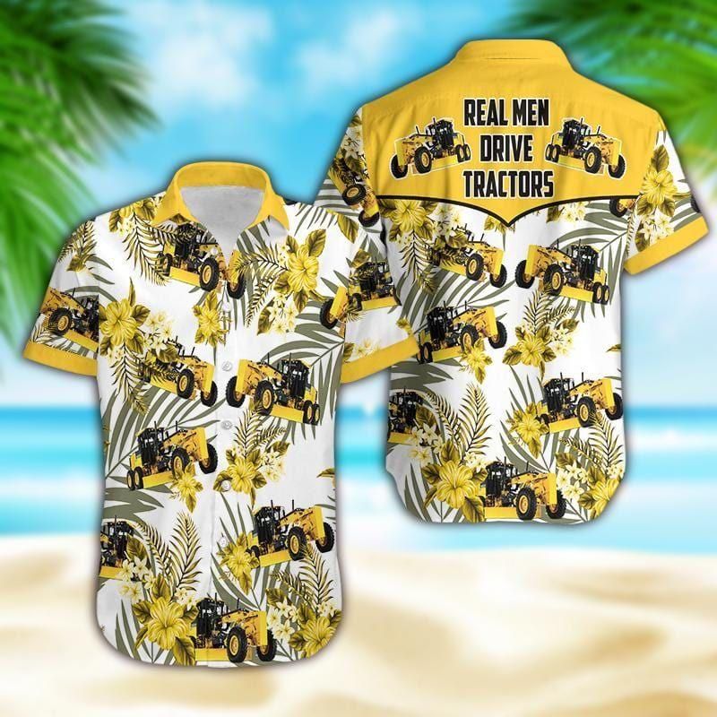 The Real Men Drive Tractors Aloha Hawaiian Shirt Colorful Short Sleeve Summer Beach Casual Shirt For Men And Women