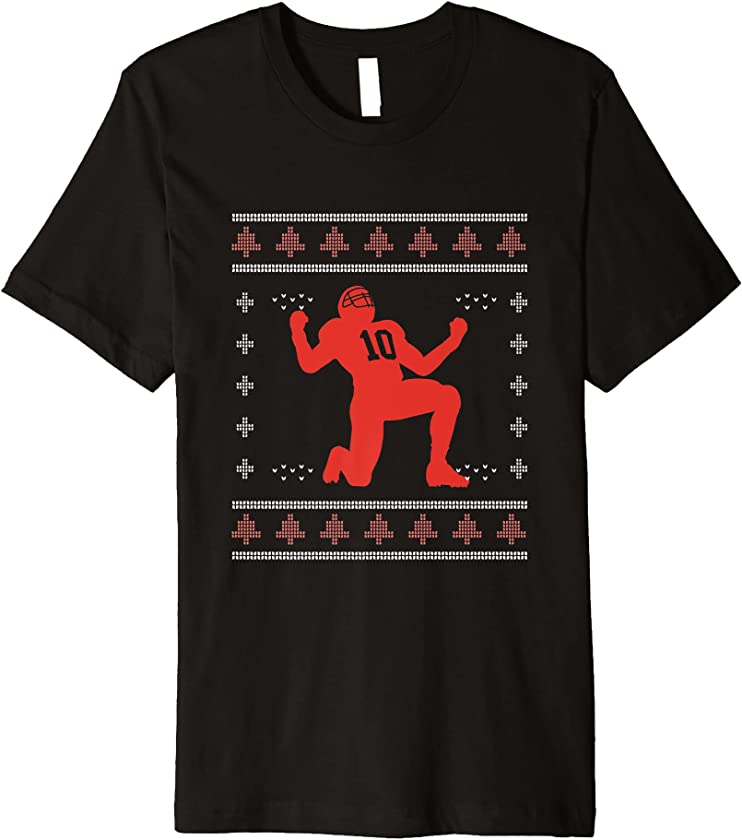 Ugly Christmas X-Mas Rugby Player Team New Year Santa Claus Premium T-Shirt