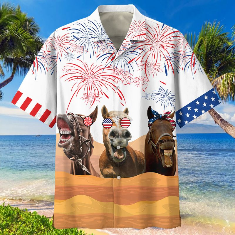 Horses Independence Day Hawaii Shirt Unisex Adult Ha5263