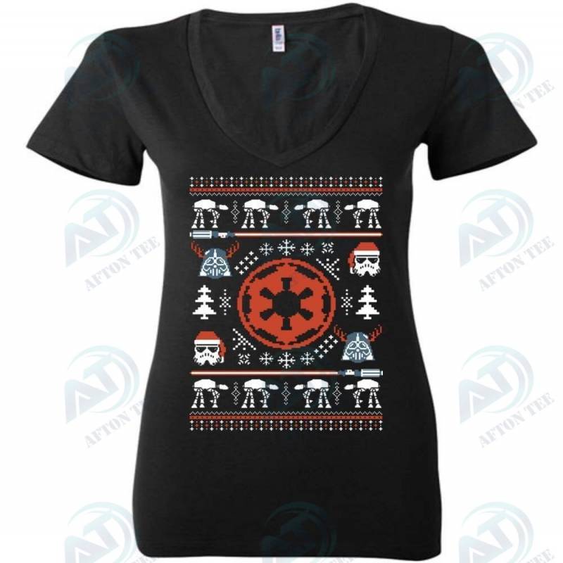 Ugly Christmas War Funny Women V-Neck