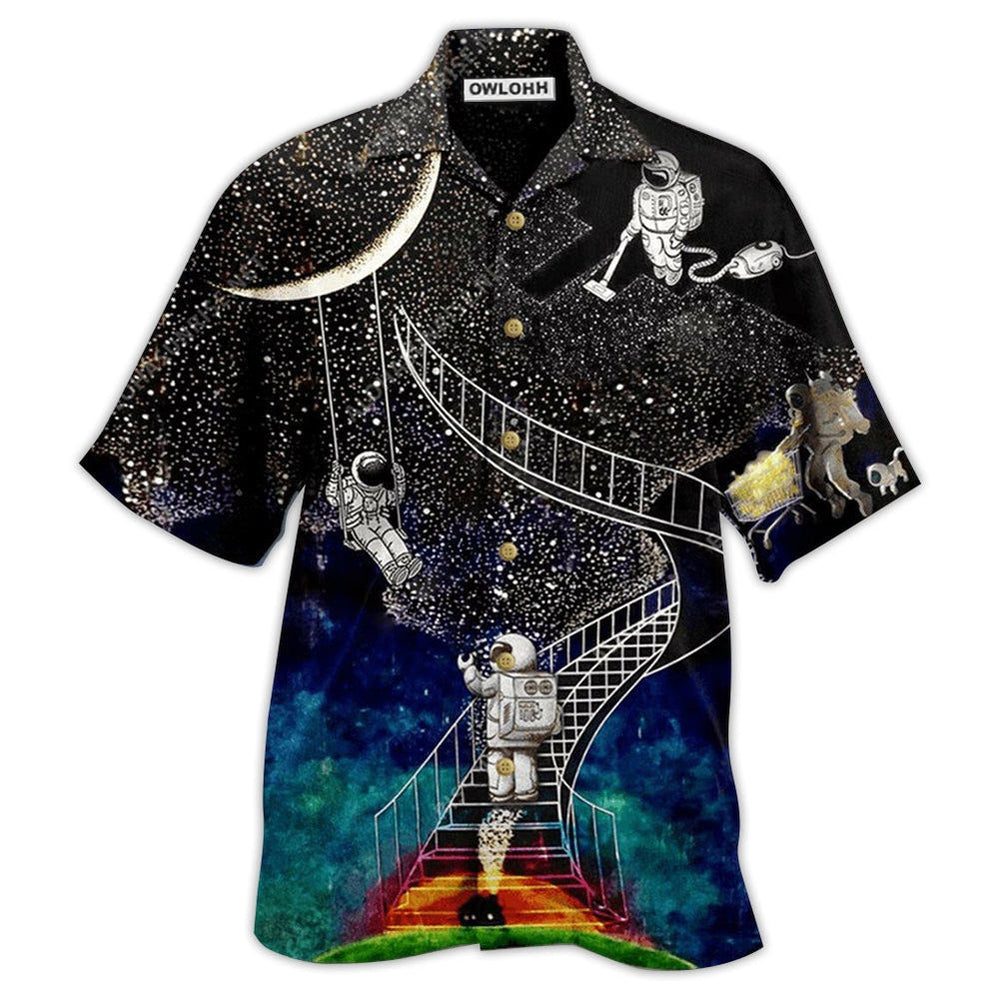 Astronaut Galaxy Climbing To The Moon Hawaii Shirt Ha37104