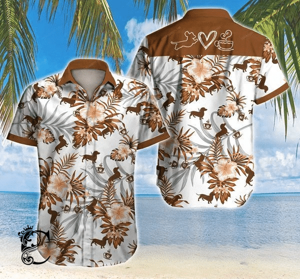 Beach Shirt High Quality Love Dachshund Hawaiian Shirt- Chillicothemall