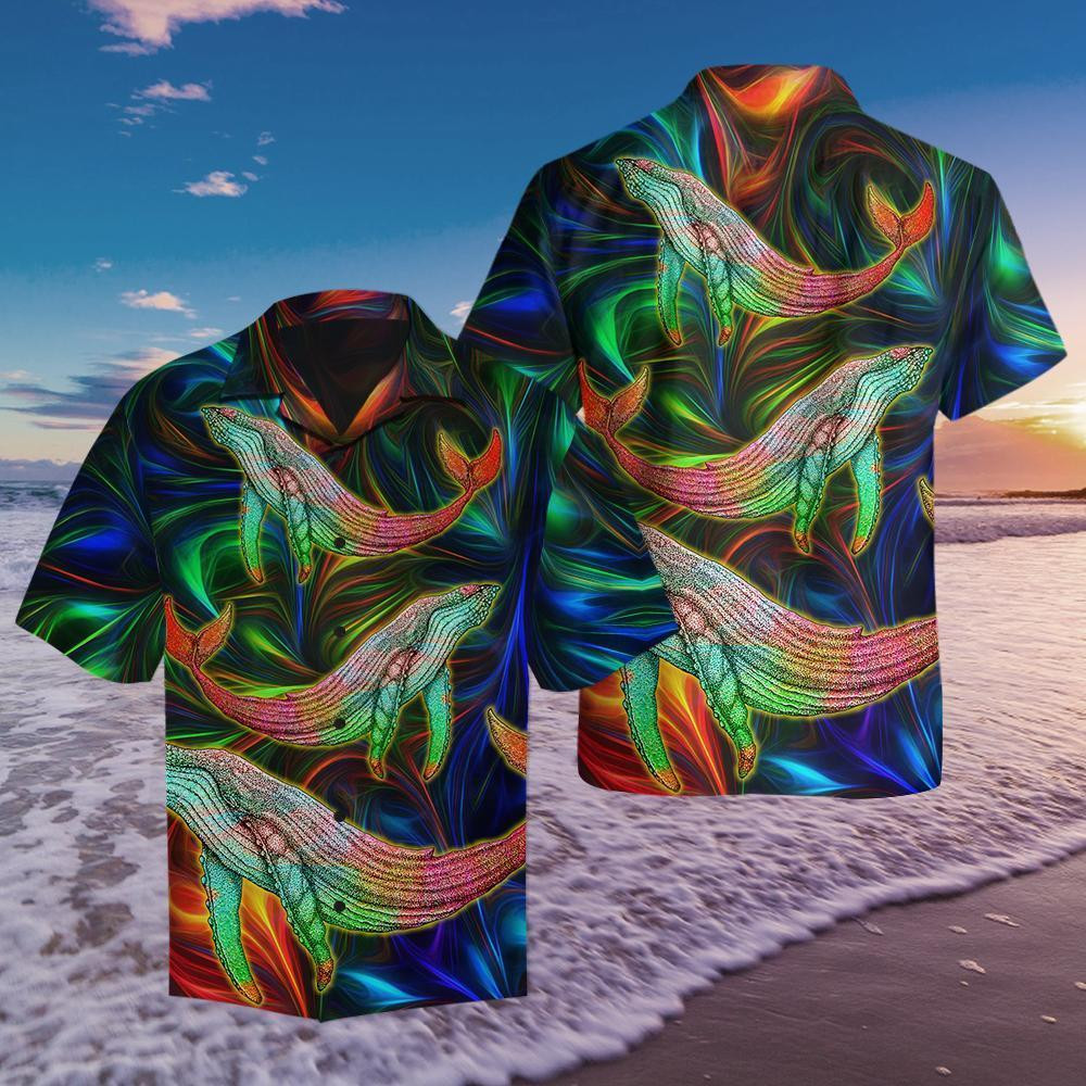 Amazing Whale Hippie Hawaiian Shirt  Unisex  Adult  Hw5469