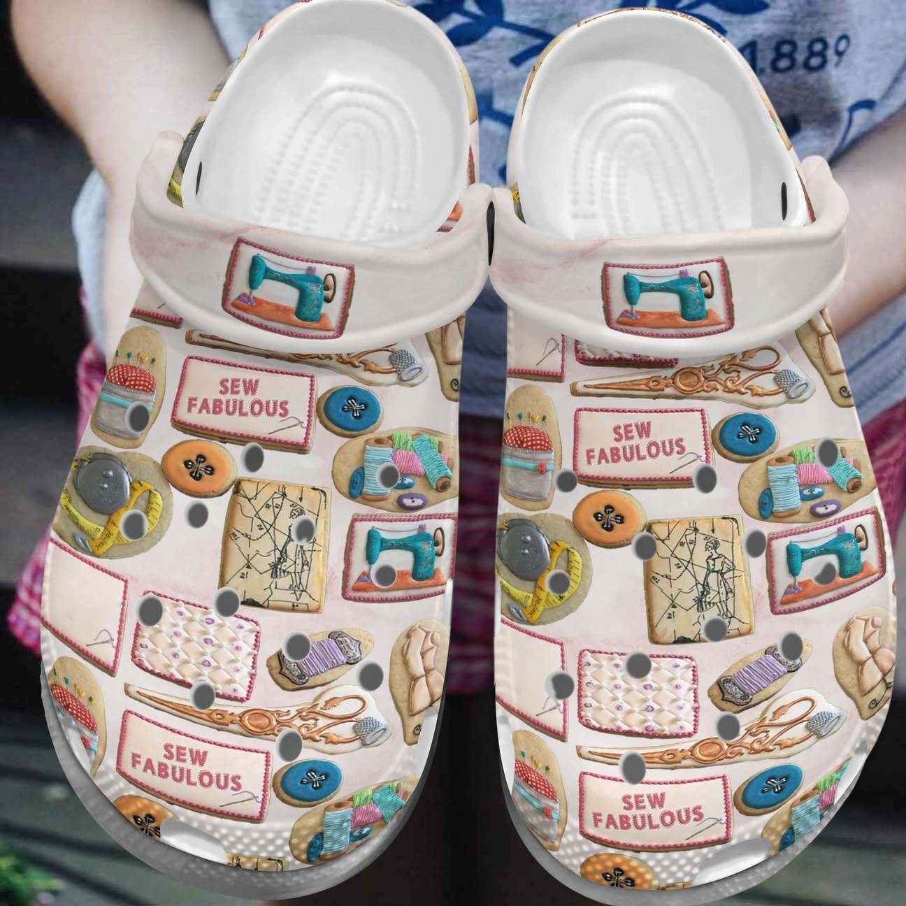 Sewing Personalized Clog, Custom Name, Text, Color, Number Fashion Style For Women, Men, Kid, Print 3D Sew Fabulous