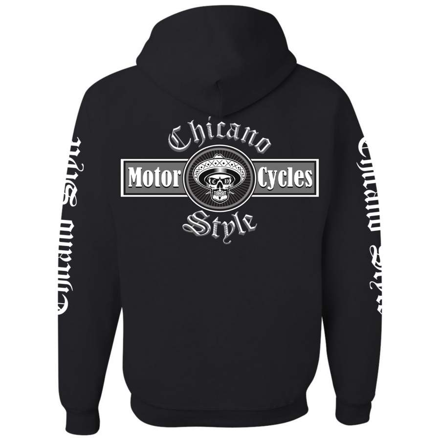 Chicano Style Motorcycles Black Hoodie Sweatshirt
