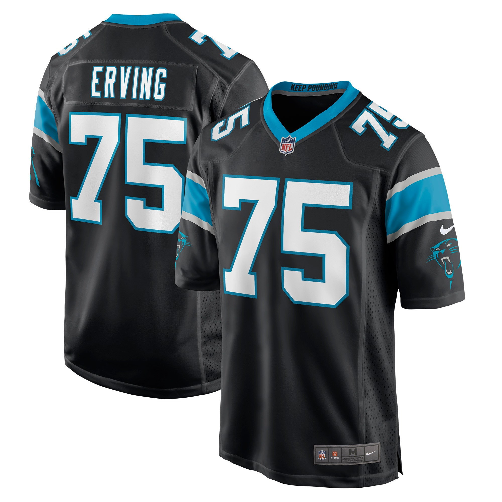 Cameron Erving Carolina Panthers Game Jersey – Black NFL