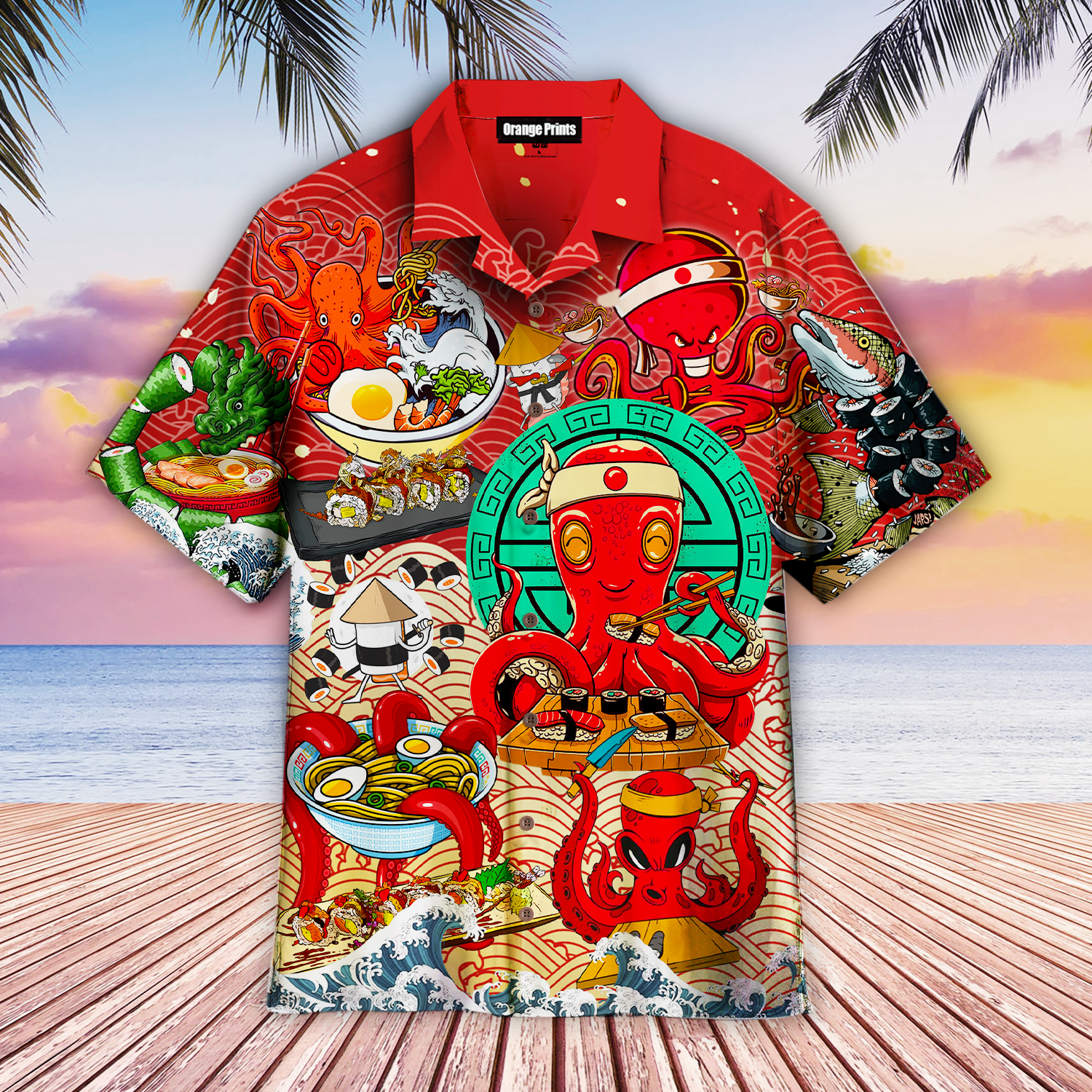 Sushi Octopus Japanese Food Aloha Hawaii Shirts For Men Women Ha8181