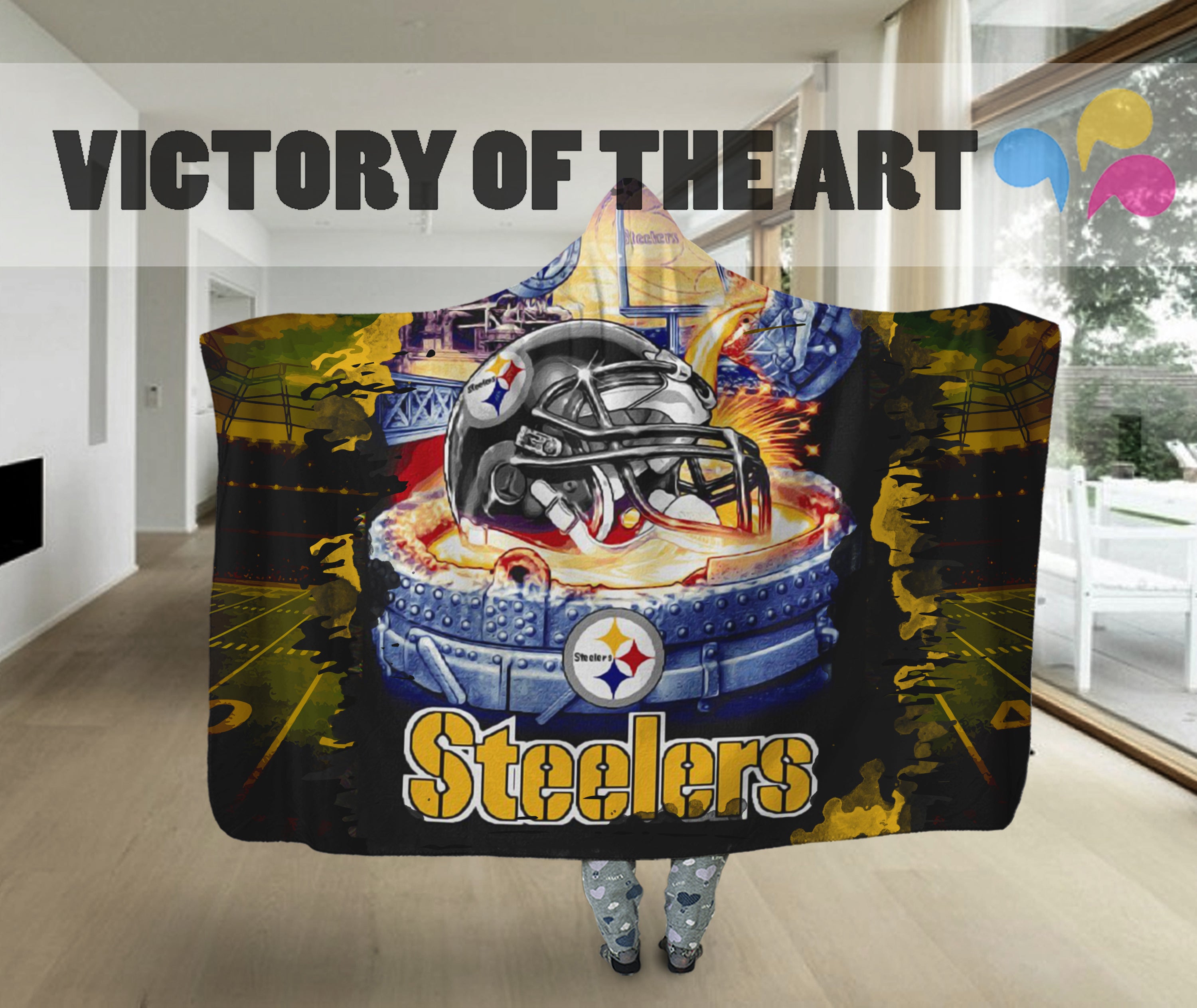 Special Edition Pittsburgh Steelers Home Field Advantage Hooded Blanket