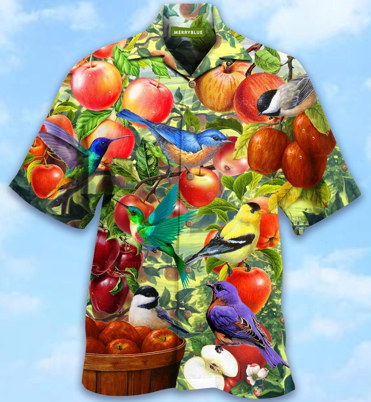 Fresh Apple And Birds Hawaii Aloha Shirts Dh Ha2317