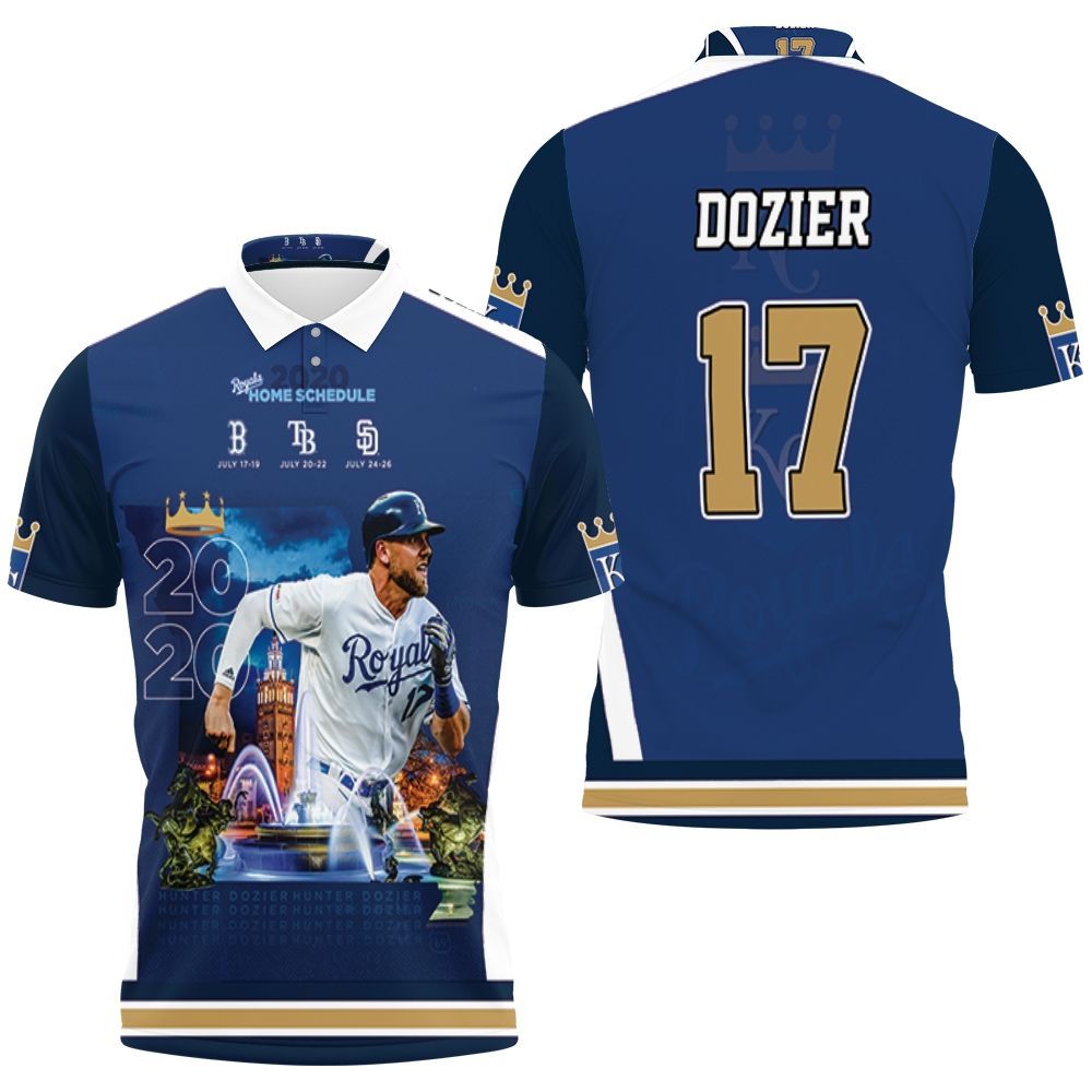 17 Hunter Dozier Kansas City Royals 2021 Polo Shirt Hoodie 3D Sweater