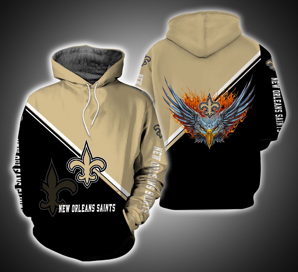 New Orleans Saints Fire Eagle 3D Print Hoodie