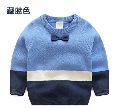 Boys Sweater 2022 Autumn Winter 2 3 4 6 8 10 Years O-Neck Knitted School Bow Striped Mixcolor Long Sleeve Baby Kids Boys Sweater alx