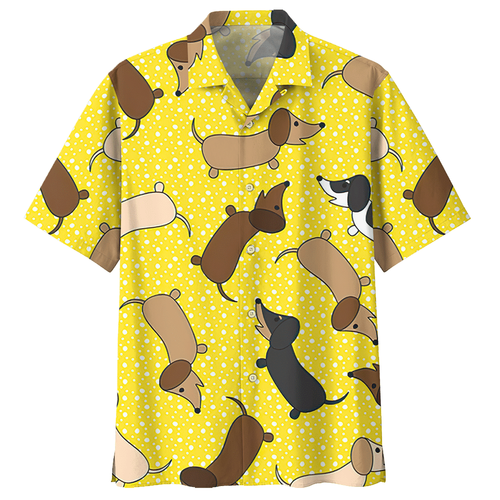 Dachshund Yellow Unique Design Unisex Hawaii Shirt For Men And Women Ha101121