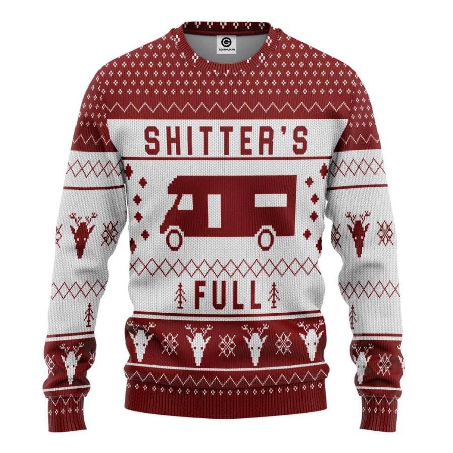 3D Shitters Full Ugly Christmas Sweater Red Custom Sweatshirt Apparel