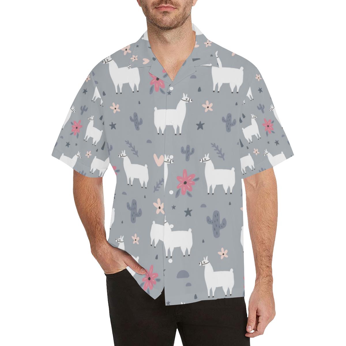 Llama Pattern Print Design Hawaii Hawaii Shirt For Men Women Ha86523