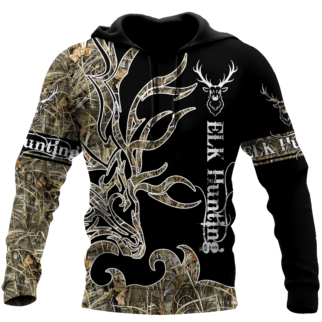 Beautiful Elk Huntaholic Half Camouflage In Forest – 3D All Over ...