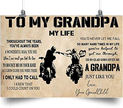 To My Grandpa Horizontal Poster-A Grandpa Just Like You -Home Decoration Poster, Wall Poster, Home And Room Decoration, Gifts For Grandpa, Souvenirs.