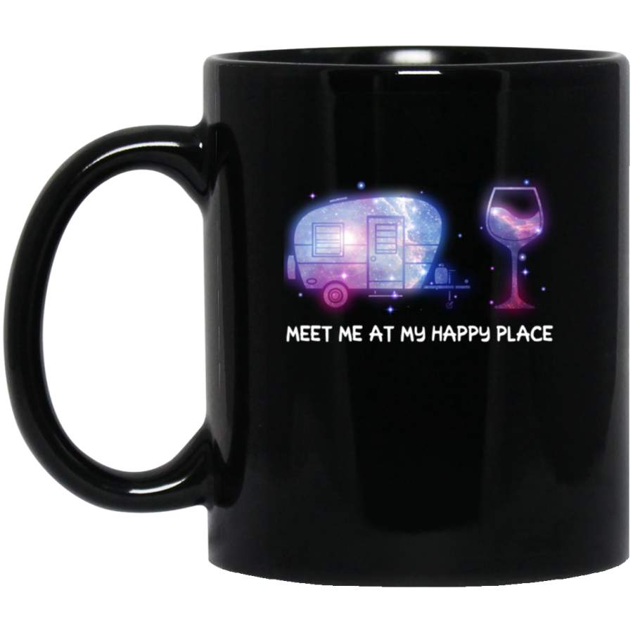 Meet Me At My Happy Place – Camping Black Mug