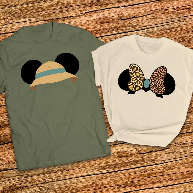 Animal Kingdom M*Ckey M*Nnie Safari Hats Couple Valentine Unisex T-Shirt 2D #Kv