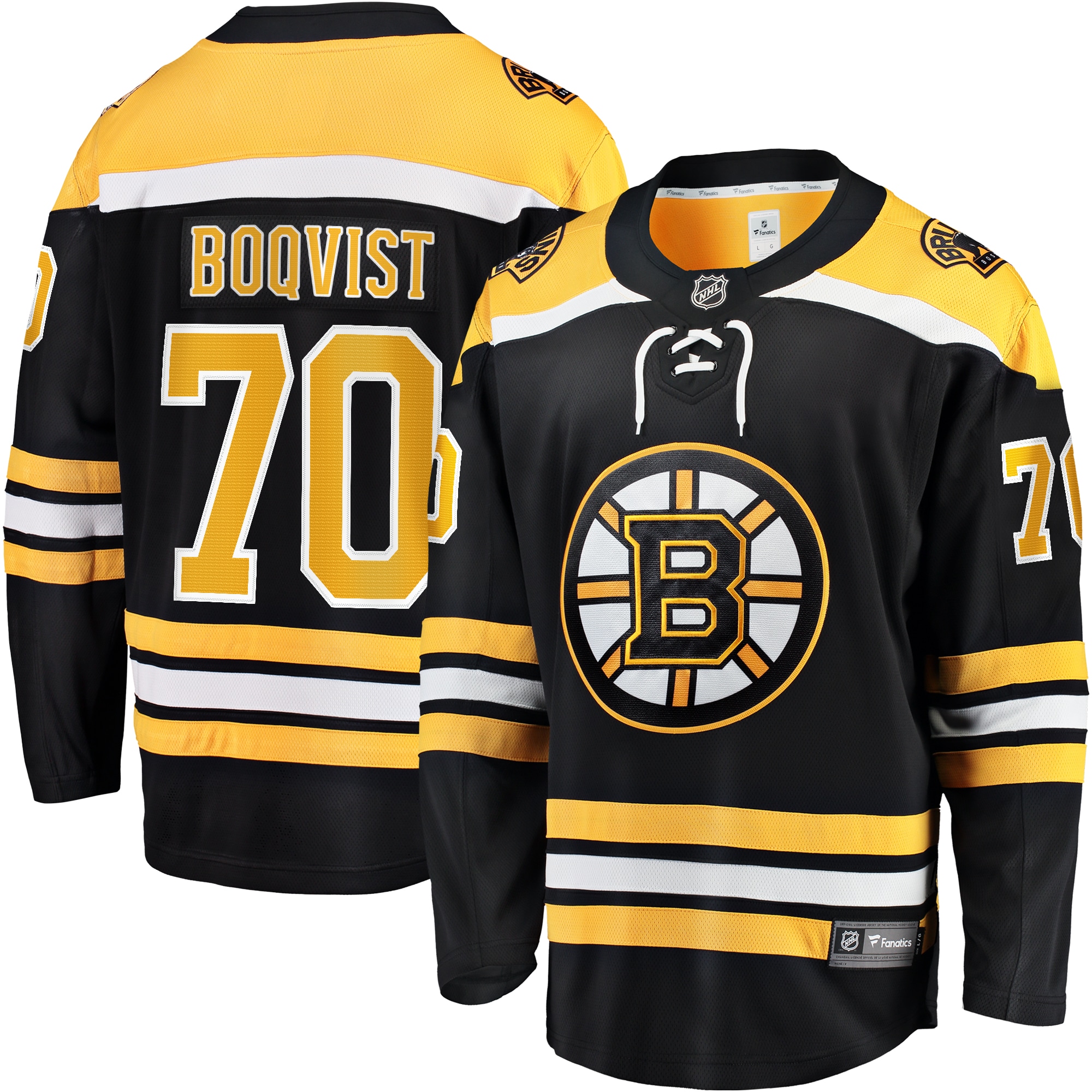 Jesper Boqvist Boston Bruins Branded Home Breakaway Jersey – Black