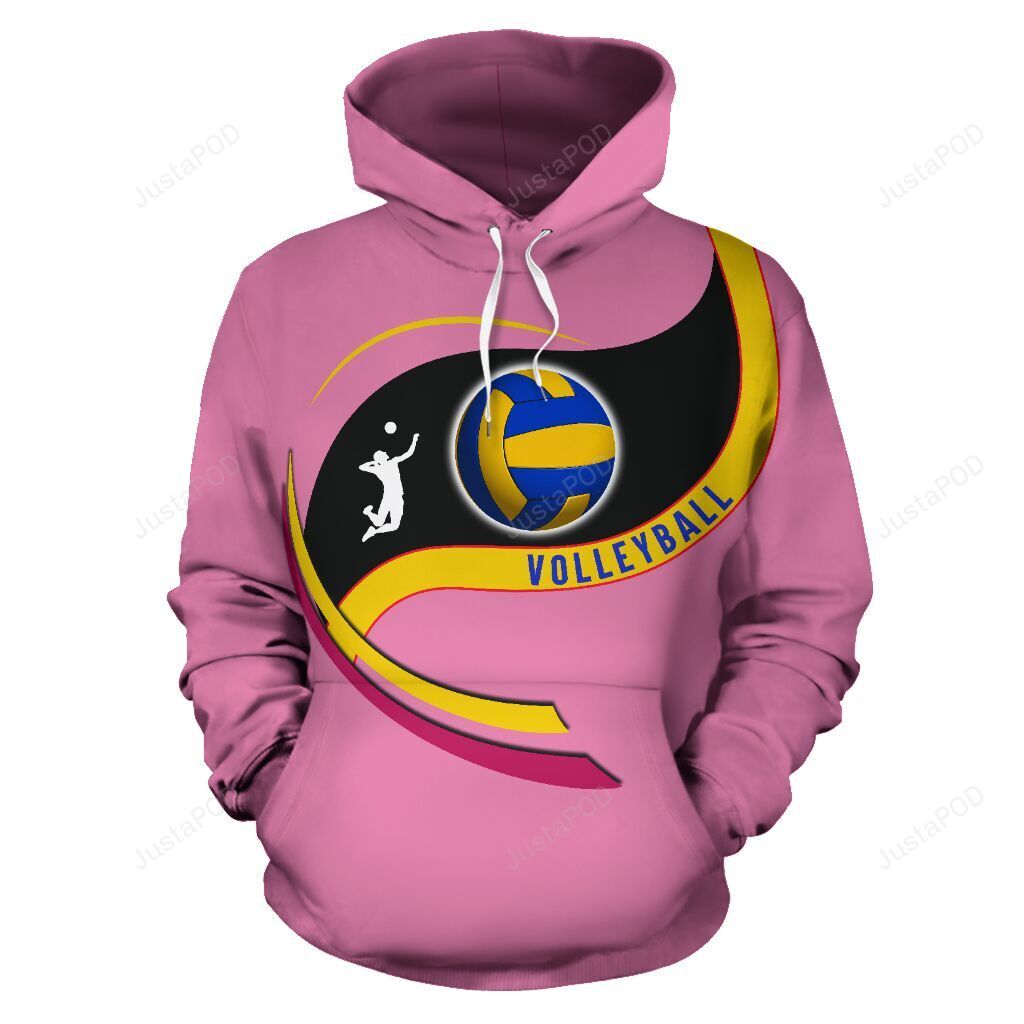 Volleyball Curly 3D All Over Print Hoodie, Zip-Up Hoodie