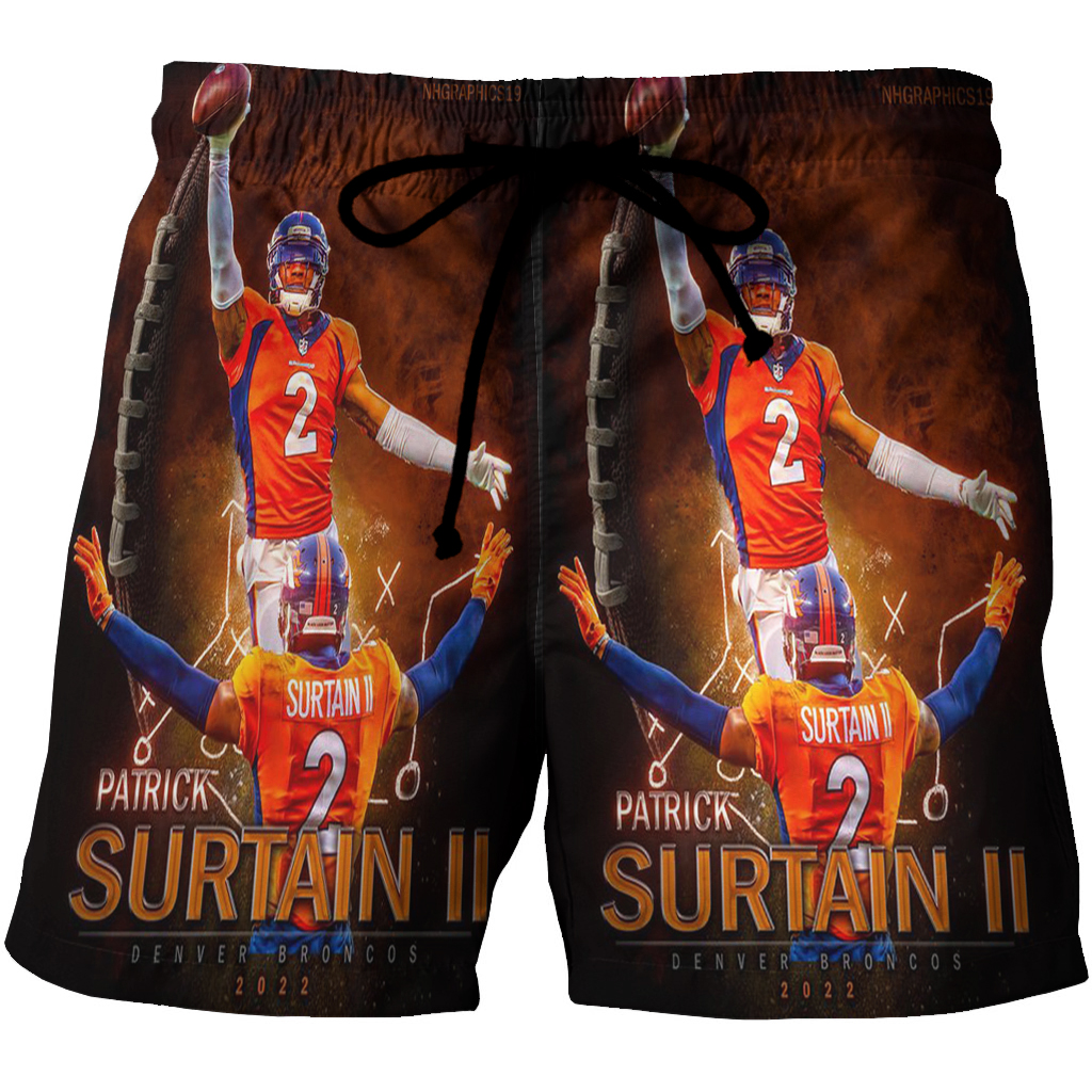 Denver Broncos Patrick Surtain Ii1 3D All Over Print Summer Beach Hawaiian Short