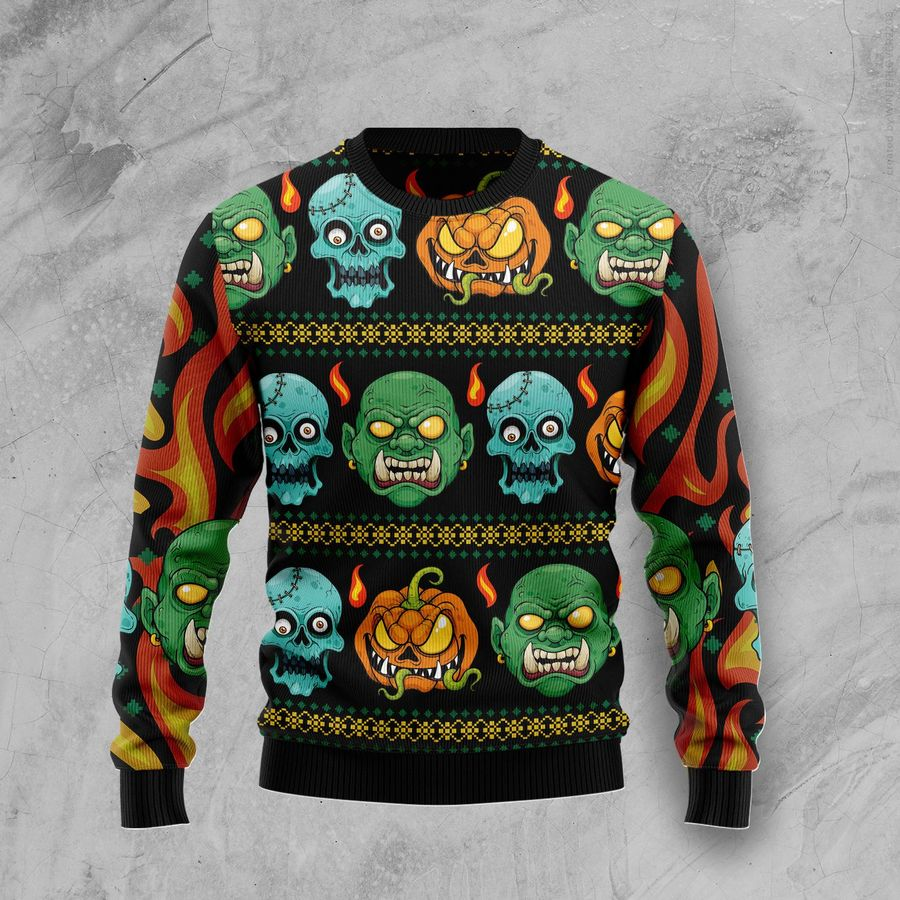 Scary Zombie Christmas Ugly Sweater | Unisex | Full Size | Adult | Colorful | US1848