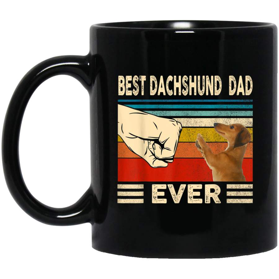 Best Dachshund Dad Ever Fist Bump Vintage Gift Fathers Day Mug