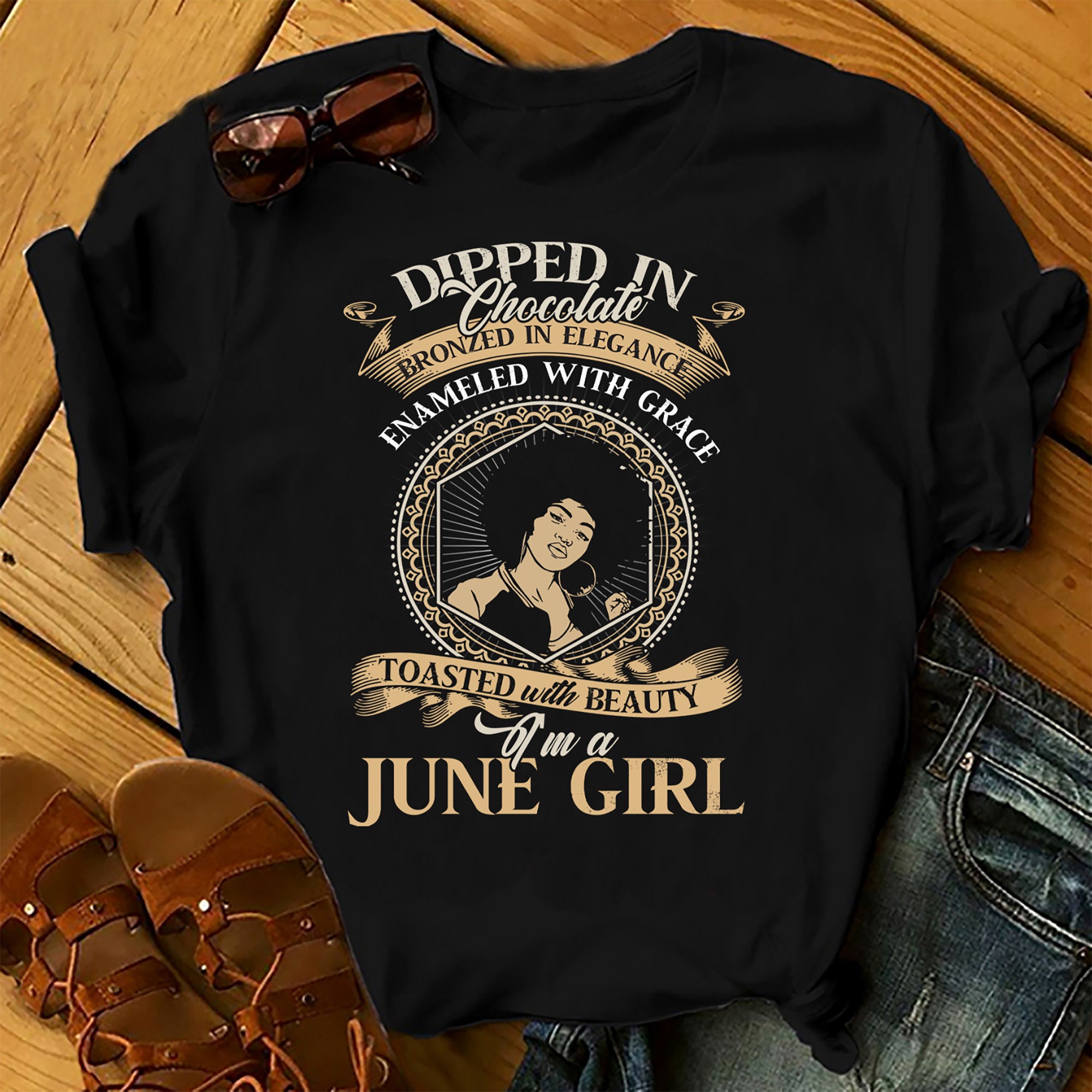 Personalised Custom Birthday Month T-shirt June Birthday Toasted With Beauty Shirts Women Birthday T Shirts, Summer Tops, Beach T Shirts