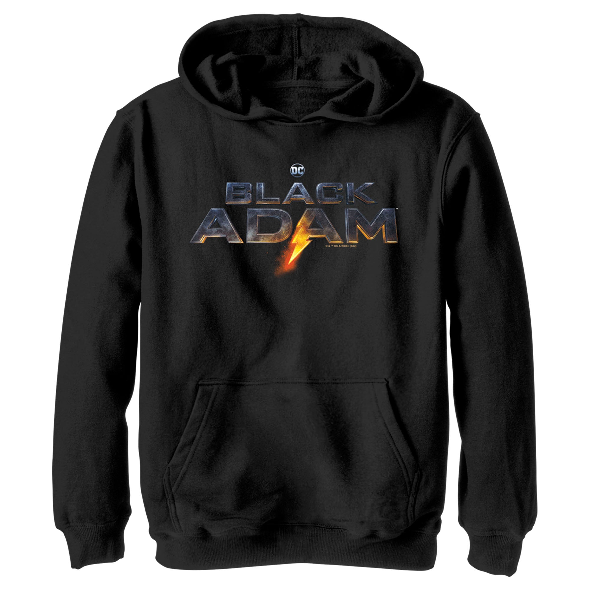 Boy’S Black Adam Lightening Logo Pull Over Hoodie